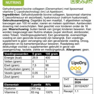 Nutrins Collageen poeder met liposomaal vitamine C - Afbeelding 4